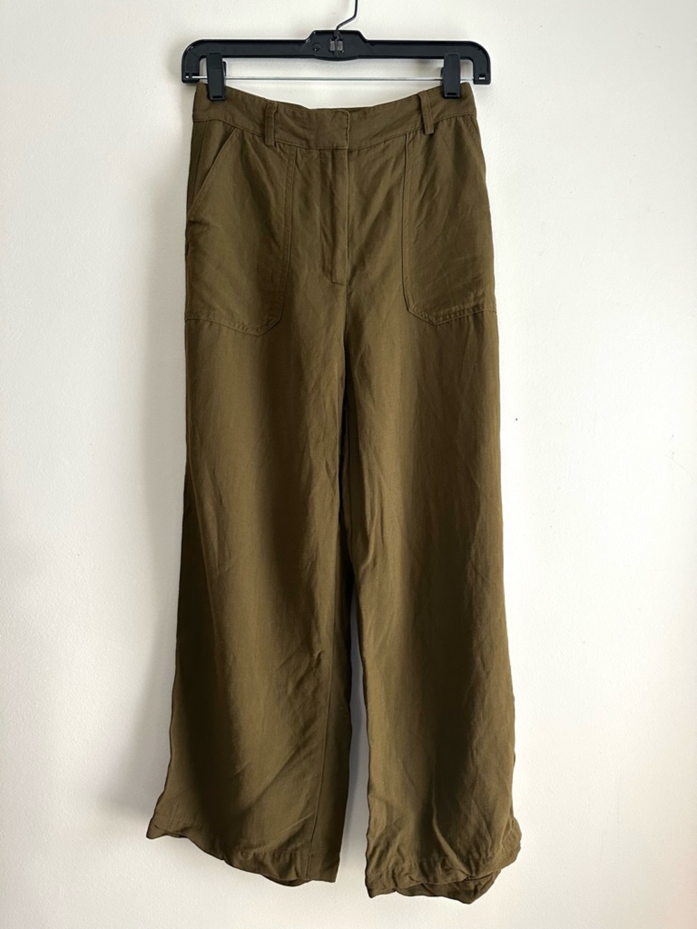 Massimo Dutti •‎ Wide Leg Linen Viscose Wide Leg Crop Pants
